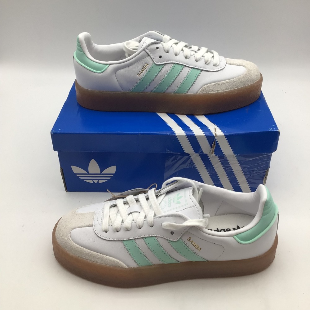 Adidas Samba J Big Kids White Gum Sole‎ Sneakers Shoes Size 5.5 JQ1314 New